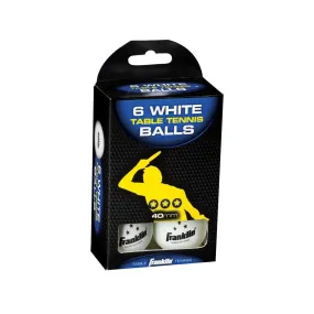 40mm 3-star White Table Tennis Balls 6-pack 57102