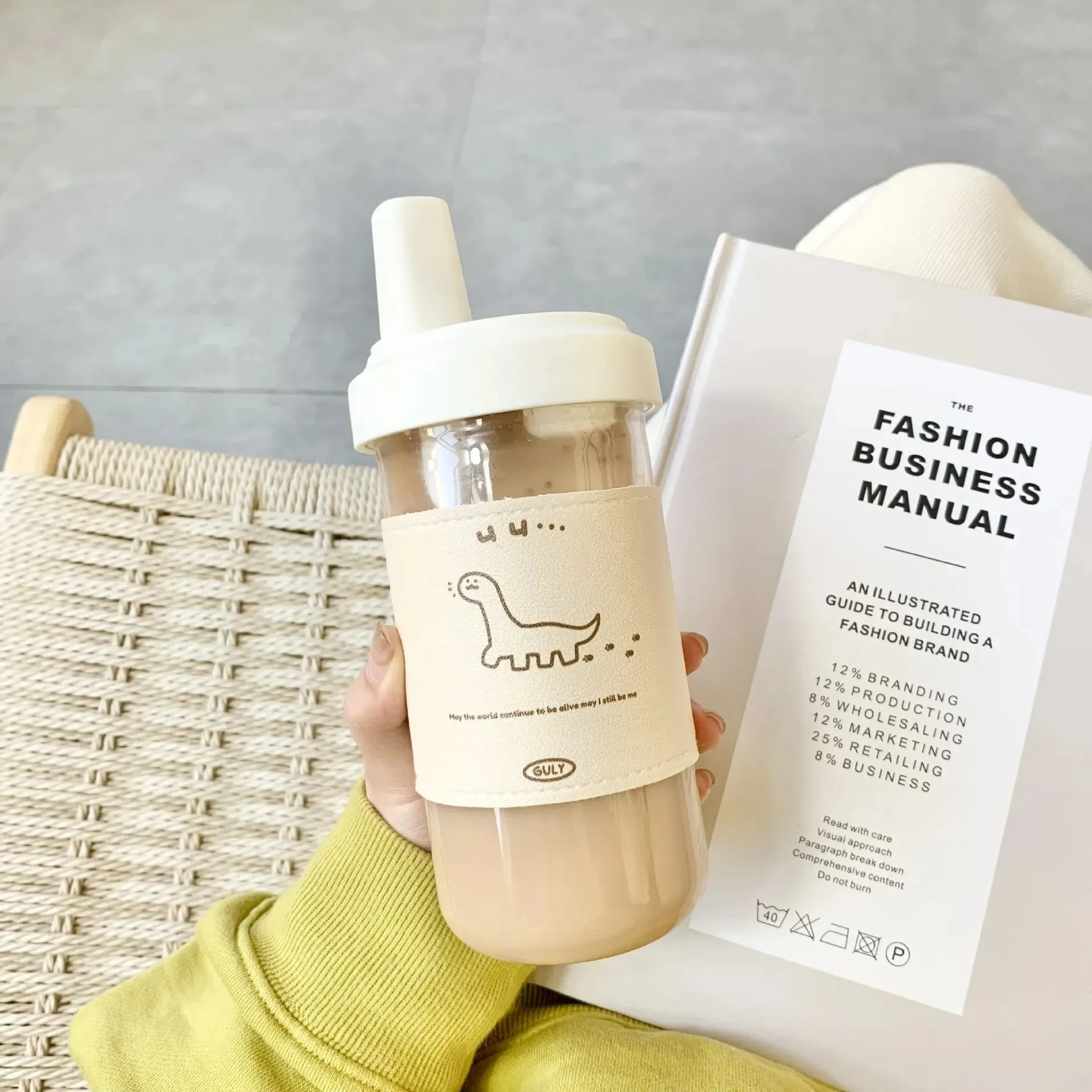 500/850ML Boba Tea Large Capacity Plastic Reusable Bottle