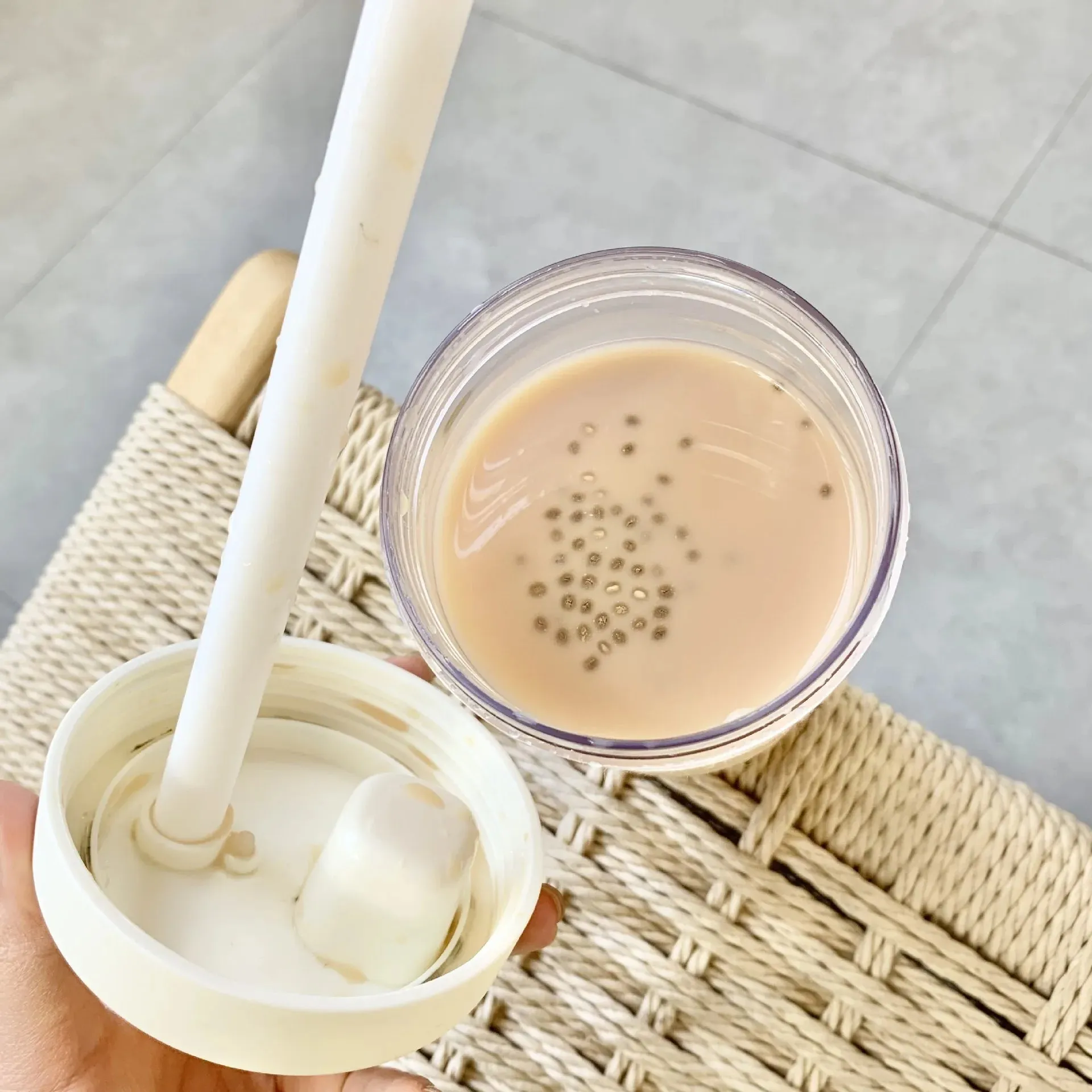 500/850ML Boba Tea Large Capacity Plastic Reusable Bottle