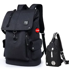 Anti-Theft Laptop Backpack Oxford Fabric College Travel Backpack with USB Charging Port Water Resistant For School Bags Boys