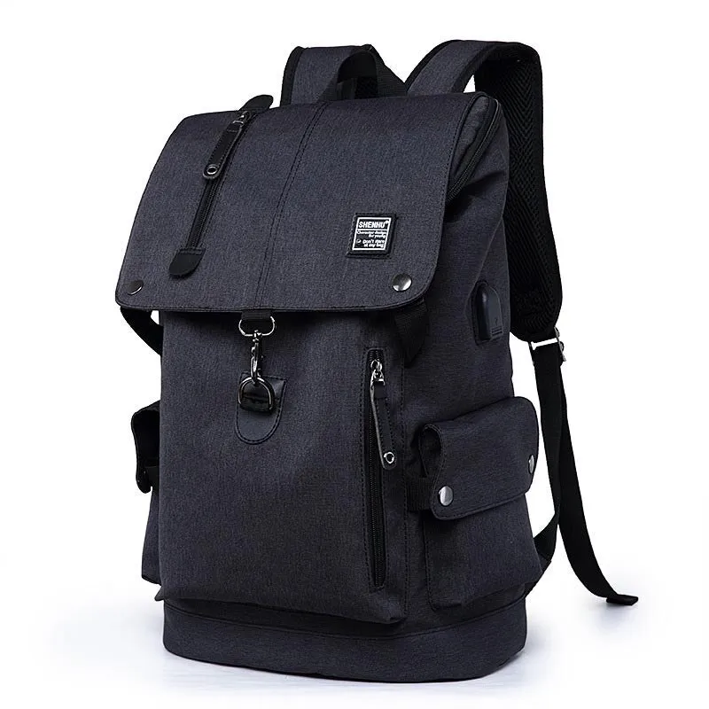 Anti-Theft Laptop Backpack Oxford Fabric College Travel Backpack with USB Charging Port Water Resistant For School Bags Boys