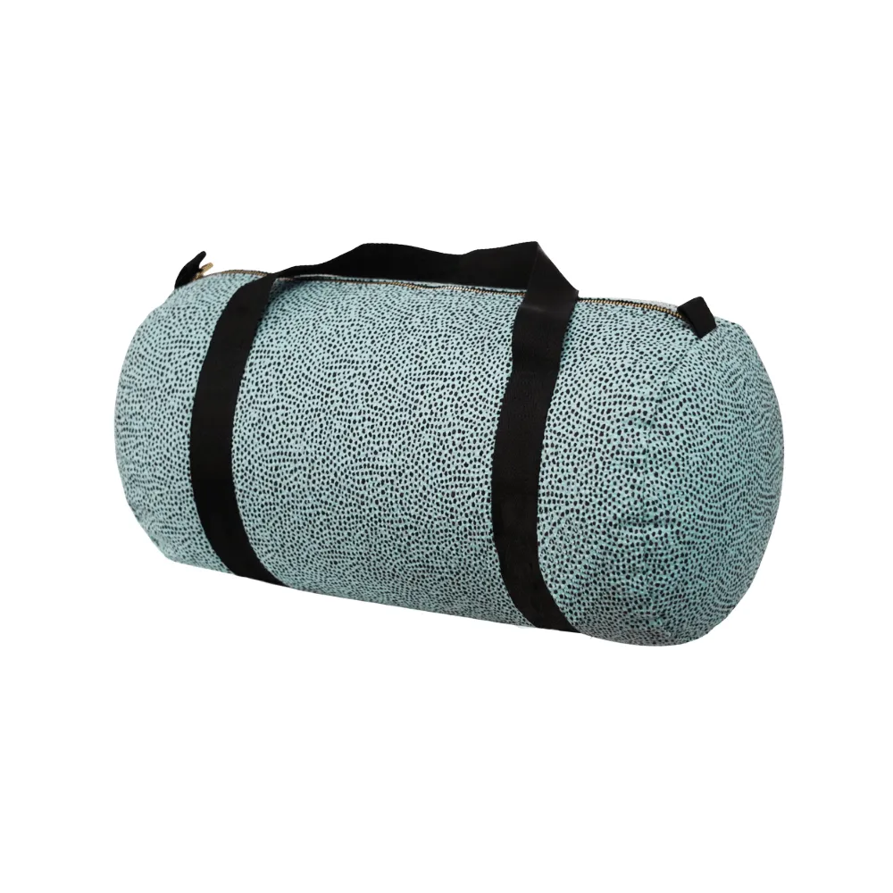 Aqua Cheetah Seersucker Medium Duffel
