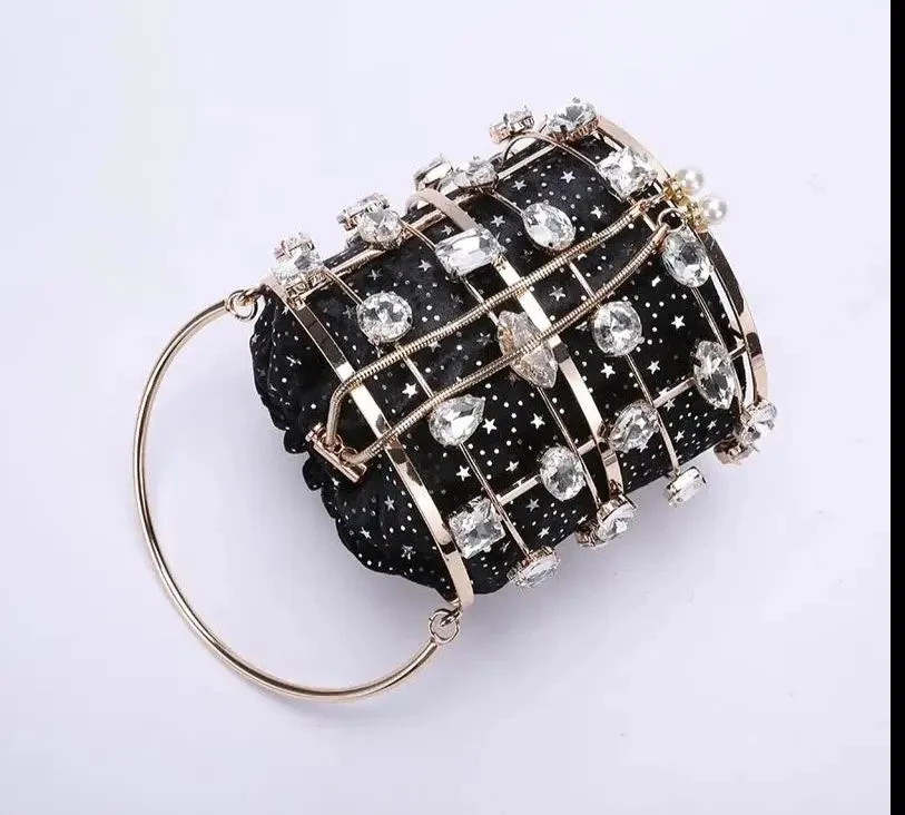 Beaded Metallic Clutch Handbags