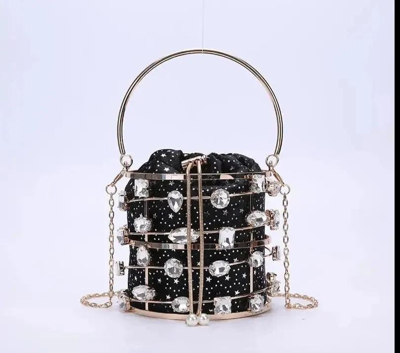 Beaded Metallic Clutch Handbags