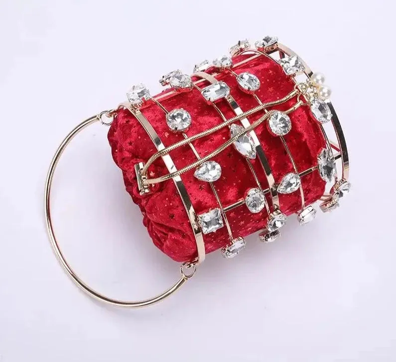 Beaded Metallic Clutch Handbags
