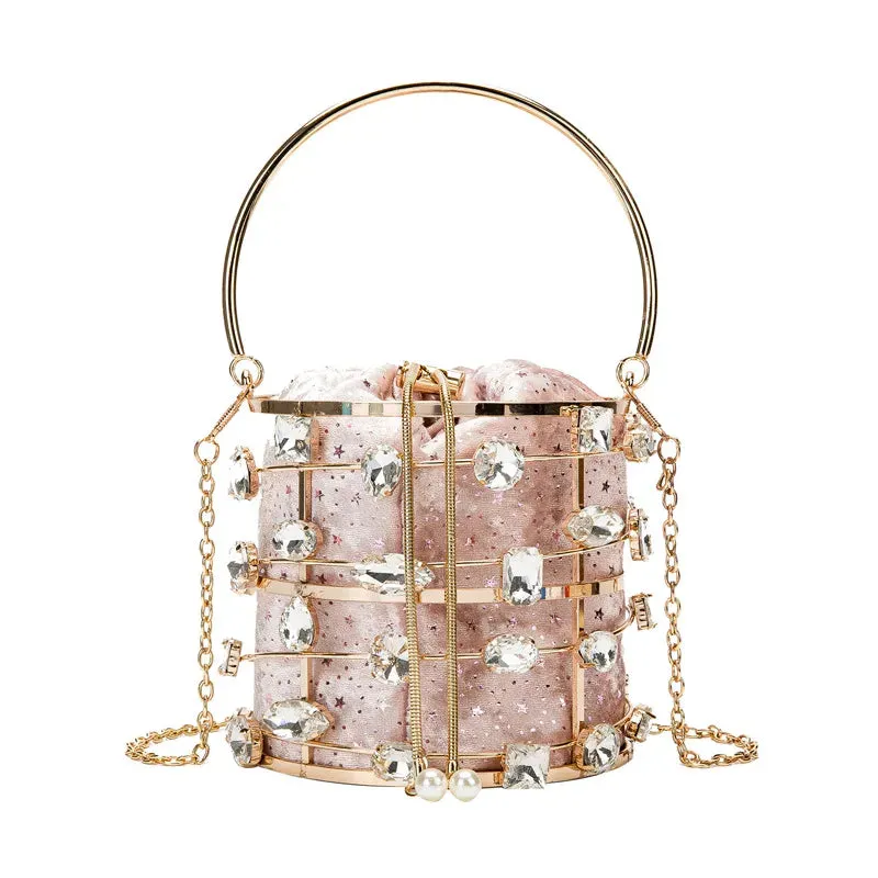 Beaded Metallic Clutch Handbags