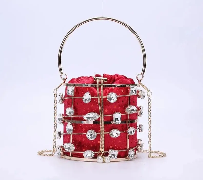 Beaded Metallic Clutch Handbags