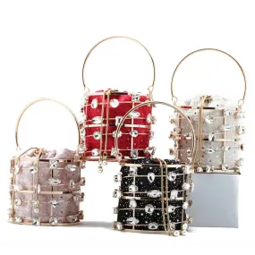 Beaded Metallic Clutch Handbags