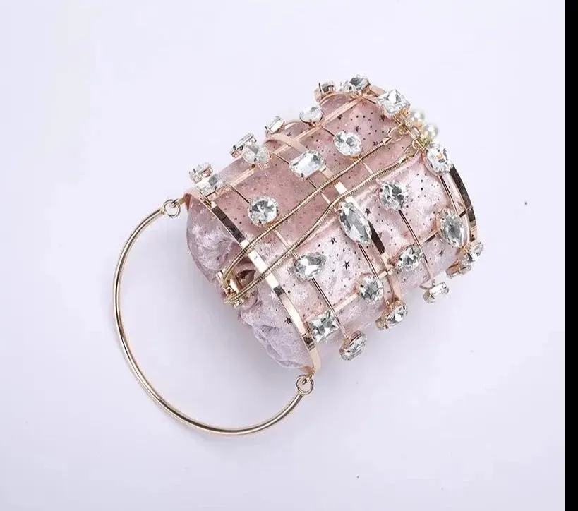 Beaded Metallic Clutch Handbags