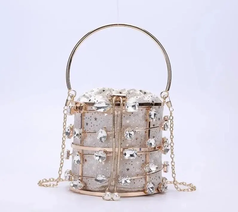 Beaded Metallic Clutch Handbags