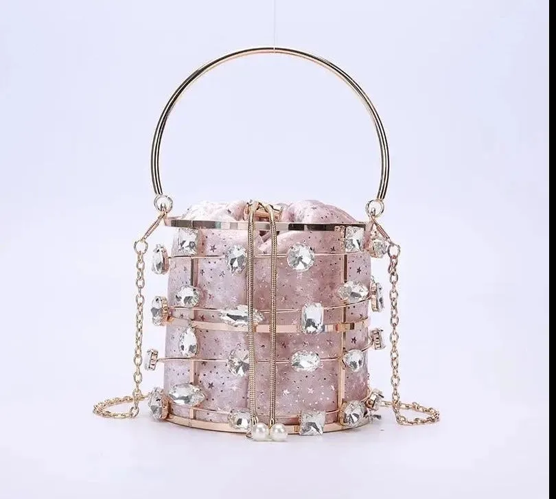 Beaded Metallic Clutch Handbags