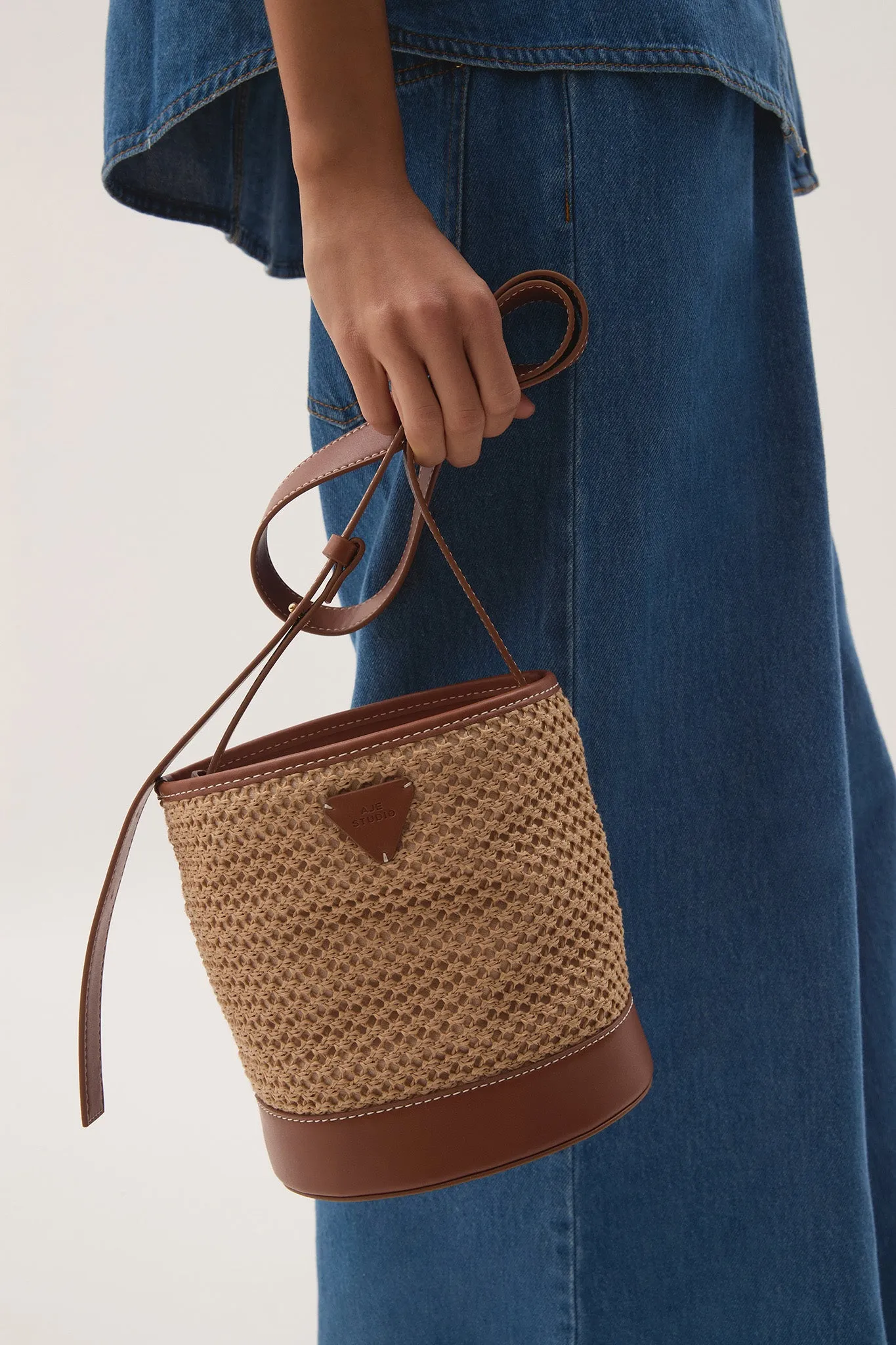 Beam Woven Bucket Bag