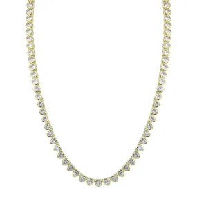 Bezel Heart Tennis Necklace