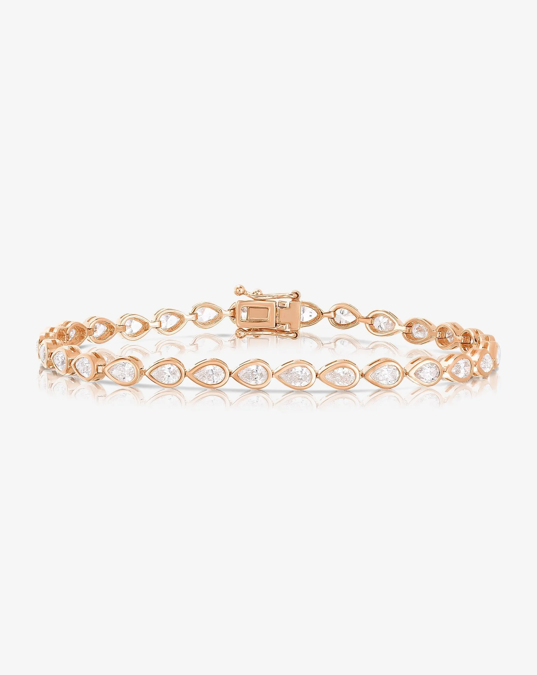 Bezel-Set Pear Diamond Tennis Bracelet