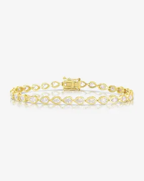 Bezel-Set Pear Diamond Tennis Bracelet