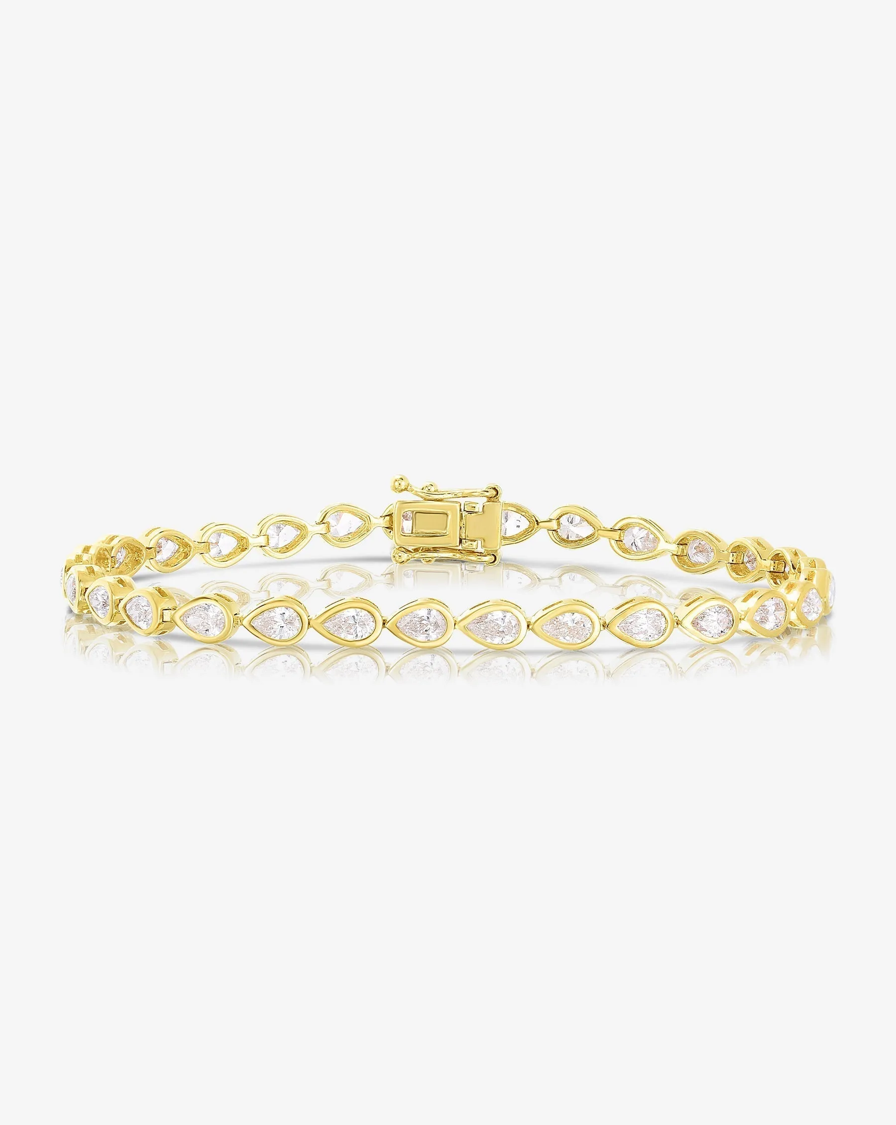Bezel-Set Pear Diamond Tennis Bracelet