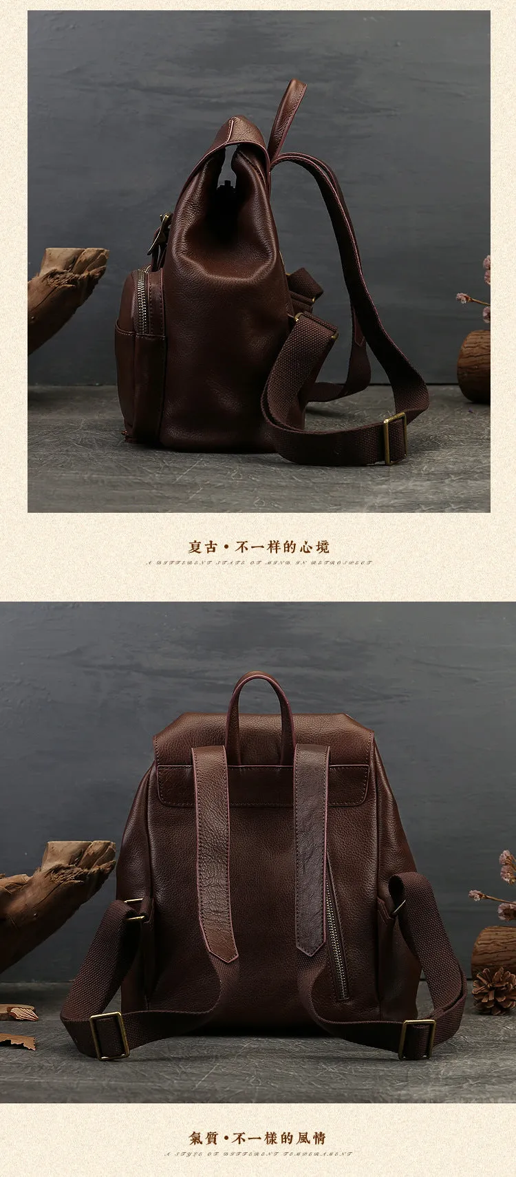Black Leather Backpack Purse Ladies Leather Rucksack Bag For Women