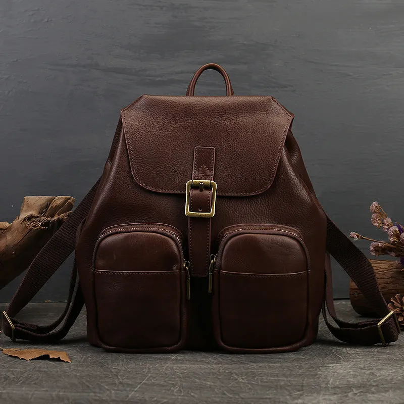 Black Leather Backpack Purse Ladies Leather Rucksack Bag For Women