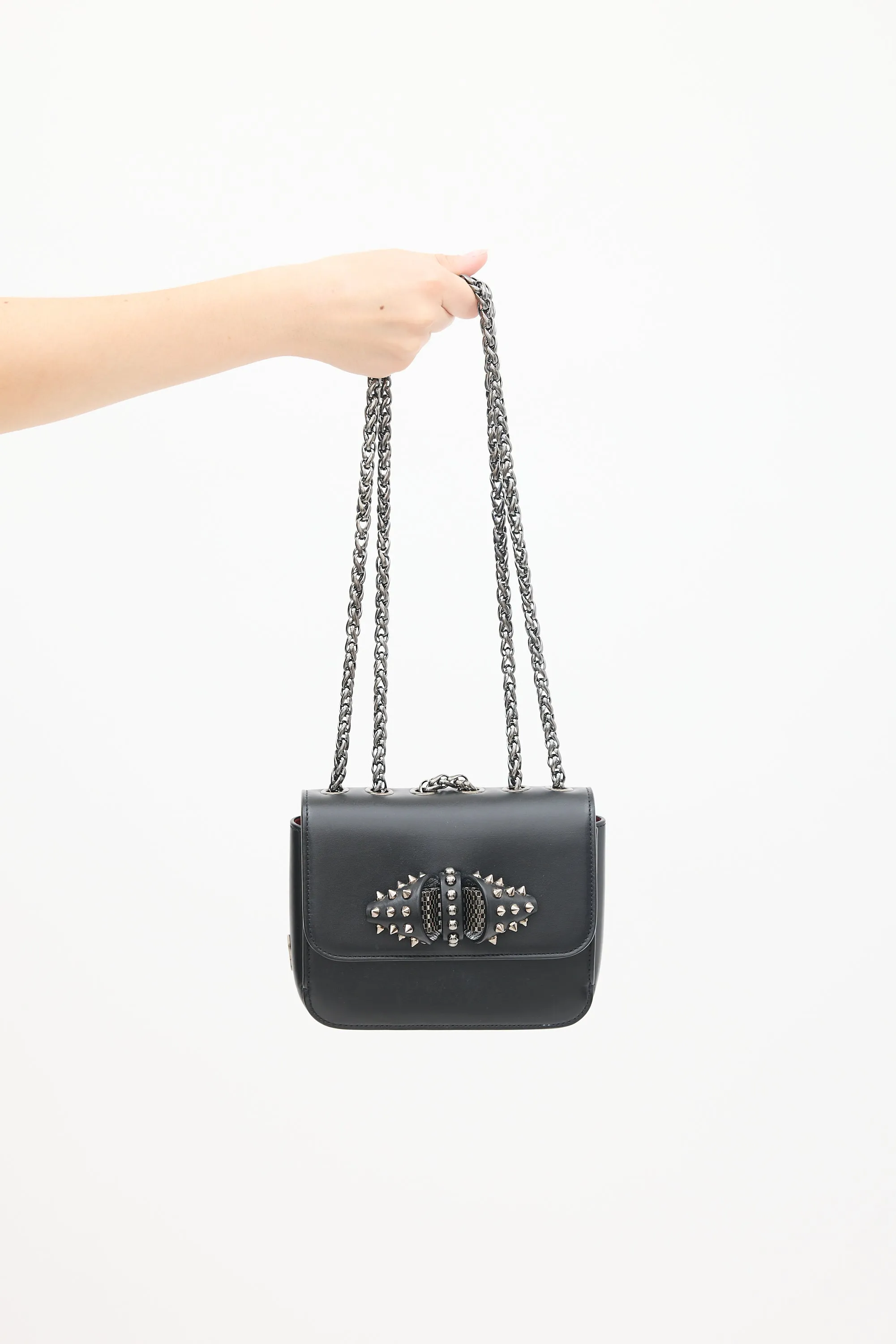 Black Leather Studded Sweet Charity Bag