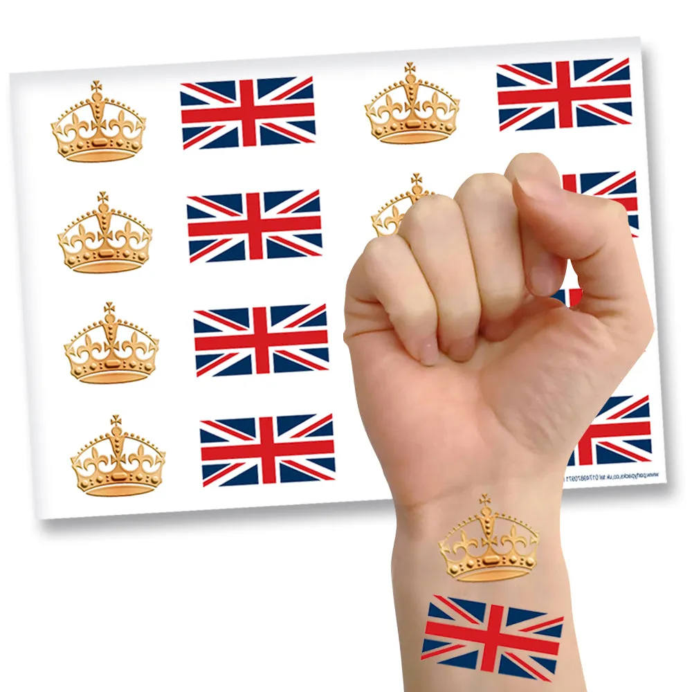 British Royal Temporary Tattoos - Sheet of 16