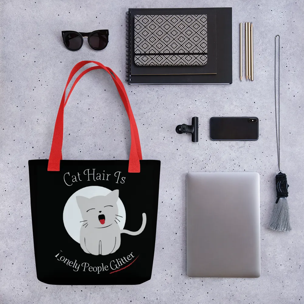 Cat Hair Is Lonely People Glitter Tote bag