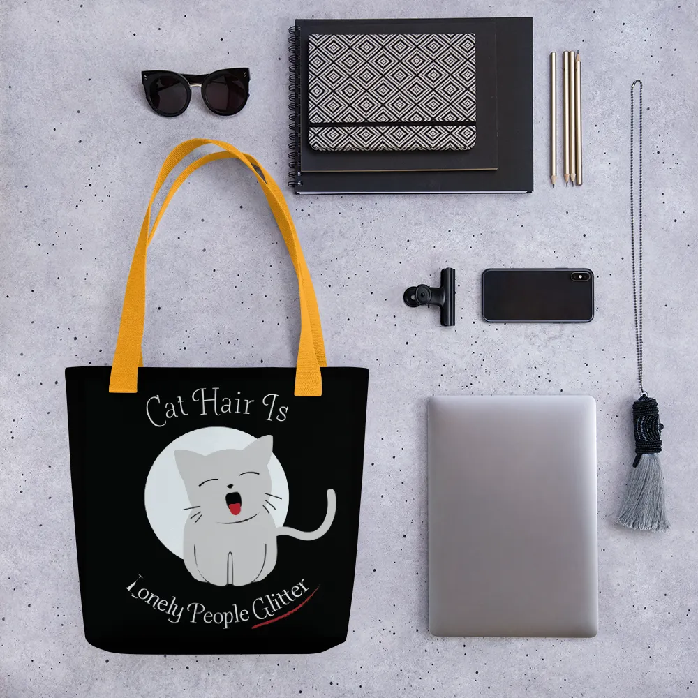 Cat Hair Is Lonely People Glitter Tote bag
