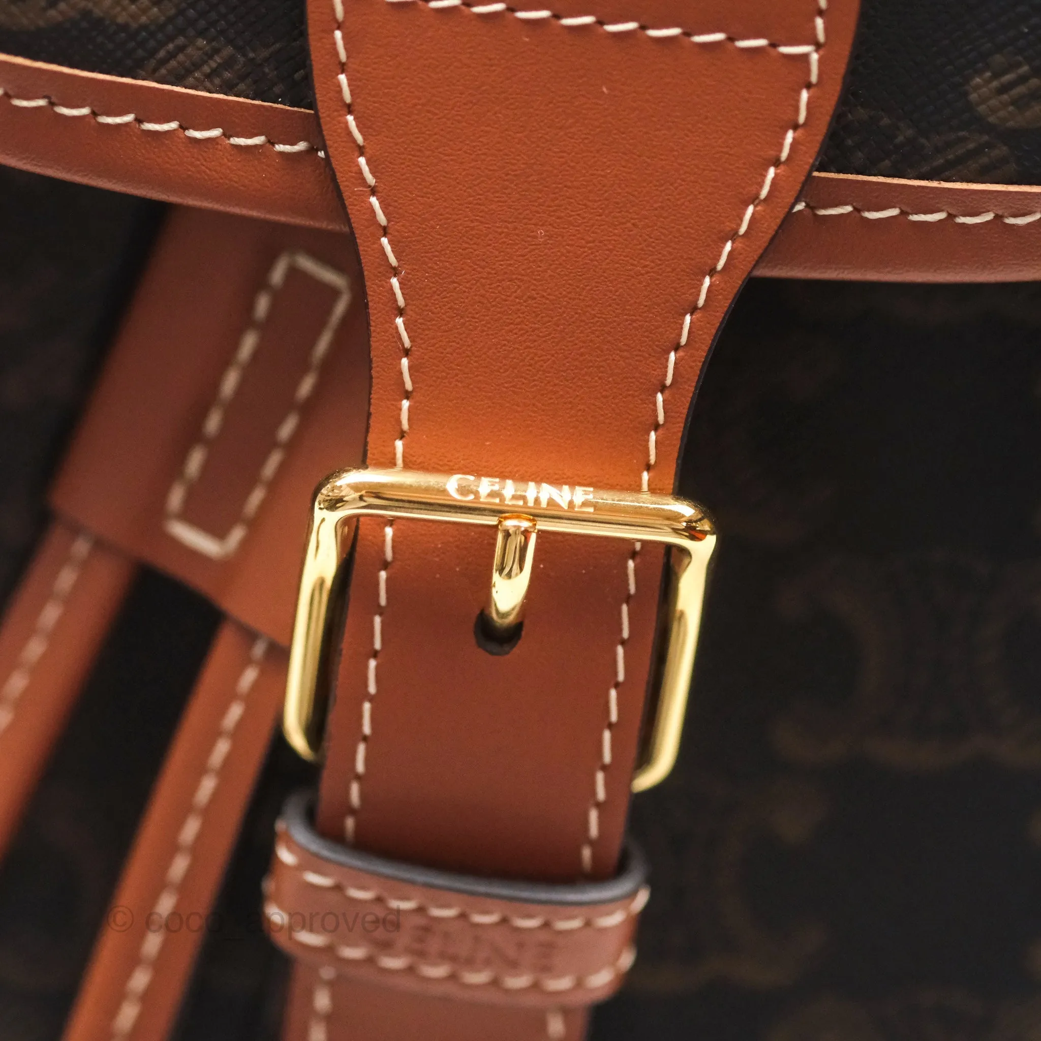 Celine Medium Folco Backpack In Triomphe Canvas Calfskin
