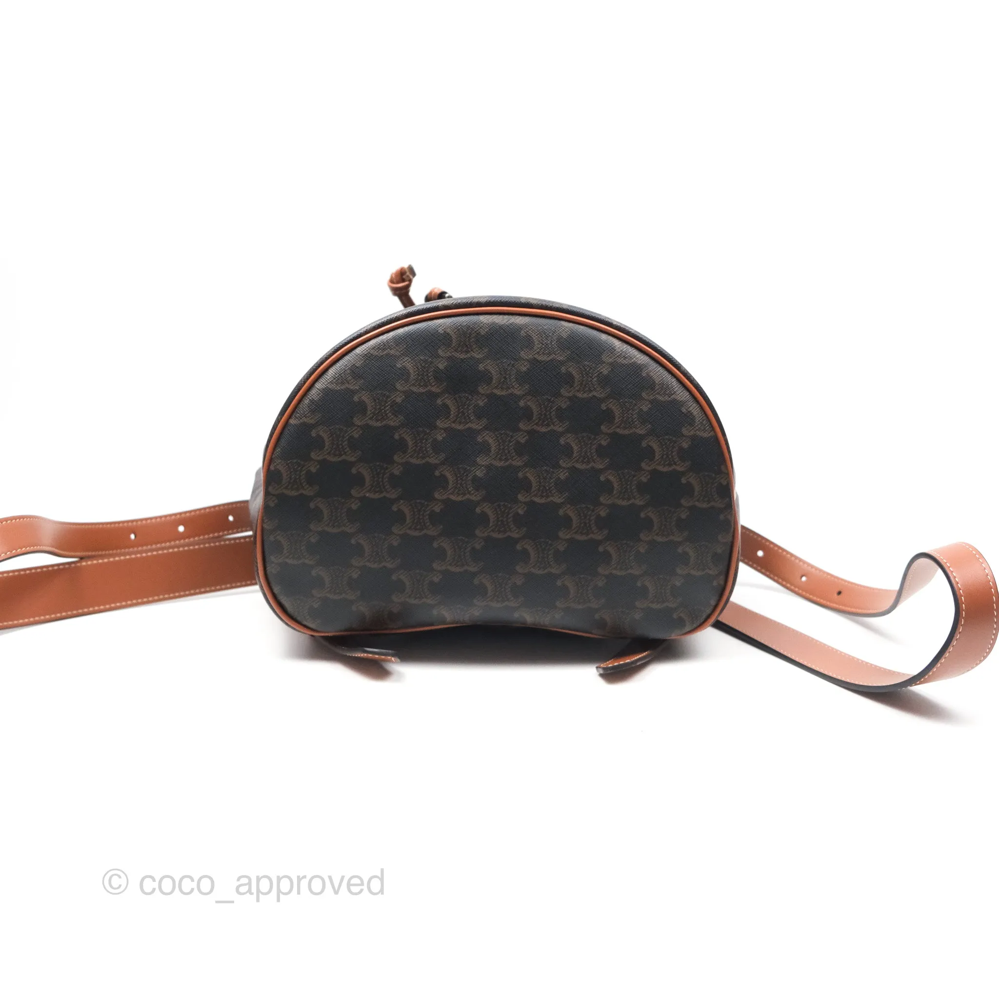 Celine Medium Folco Backpack In Triomphe Canvas Calfskin