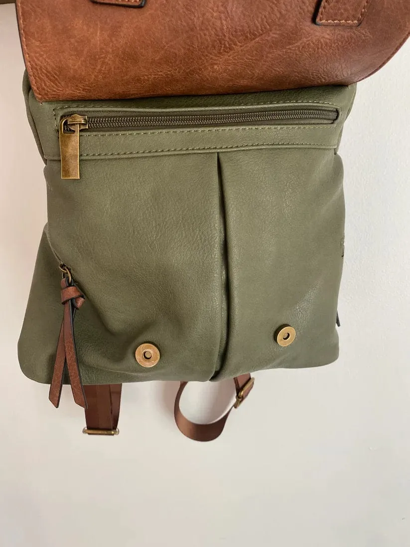CMS046 Alice Leather Satchel Backpack