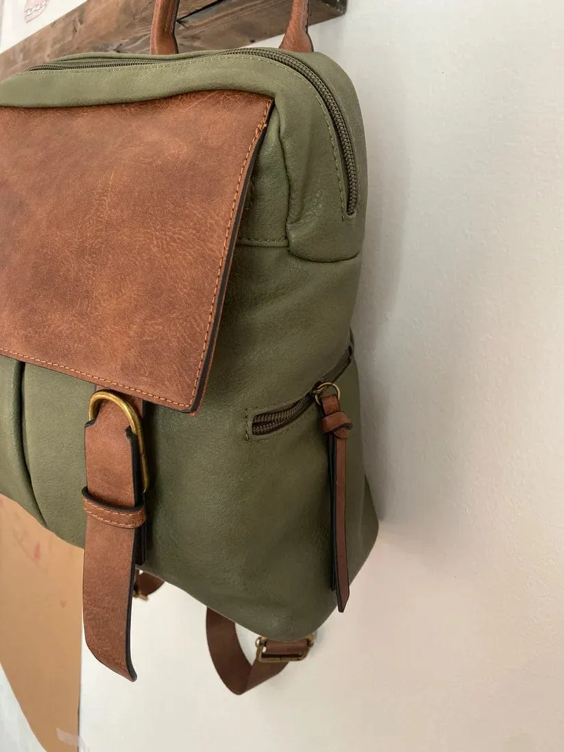 CMS046 Alice Leather Satchel Backpack