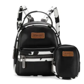 Cow Print Mini Backpack - Black