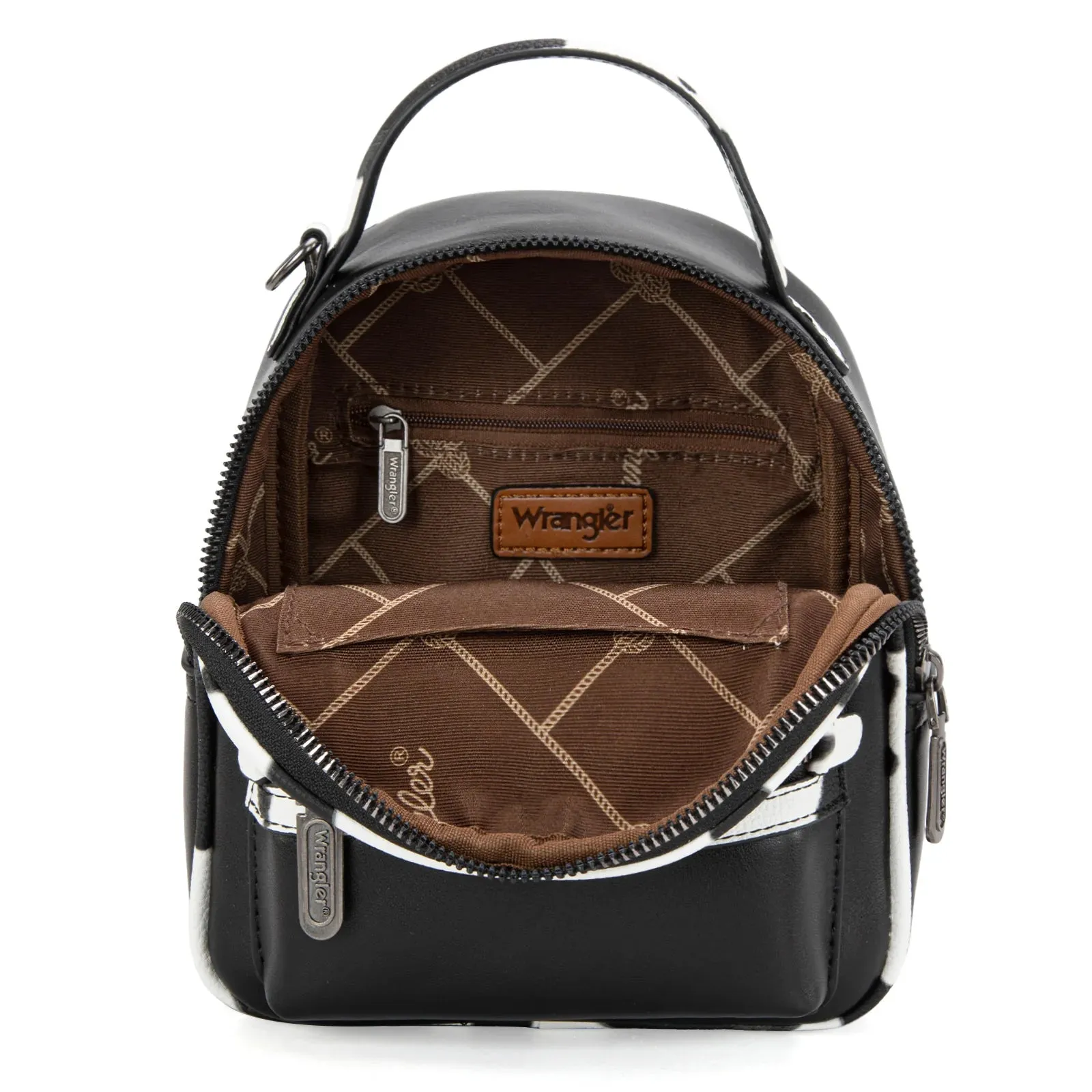Cow Print Mini Backpack - Black