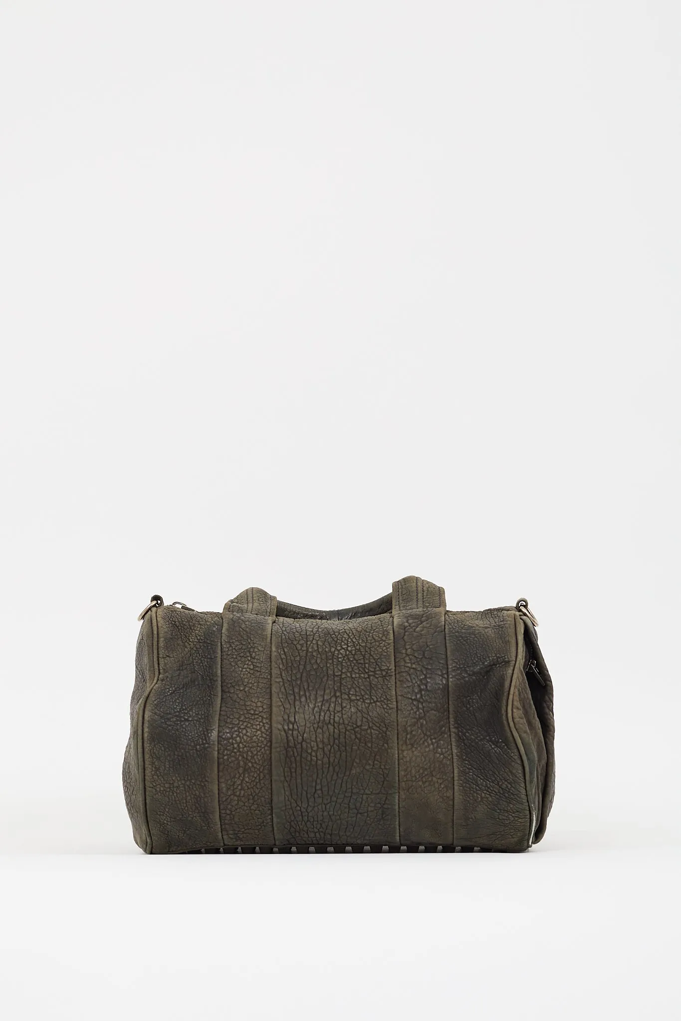 Dark Grey Leather Rocco Studded Bag