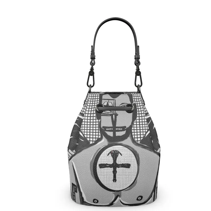 Designer Nappa Leather Bucket Bag with Suede Lining