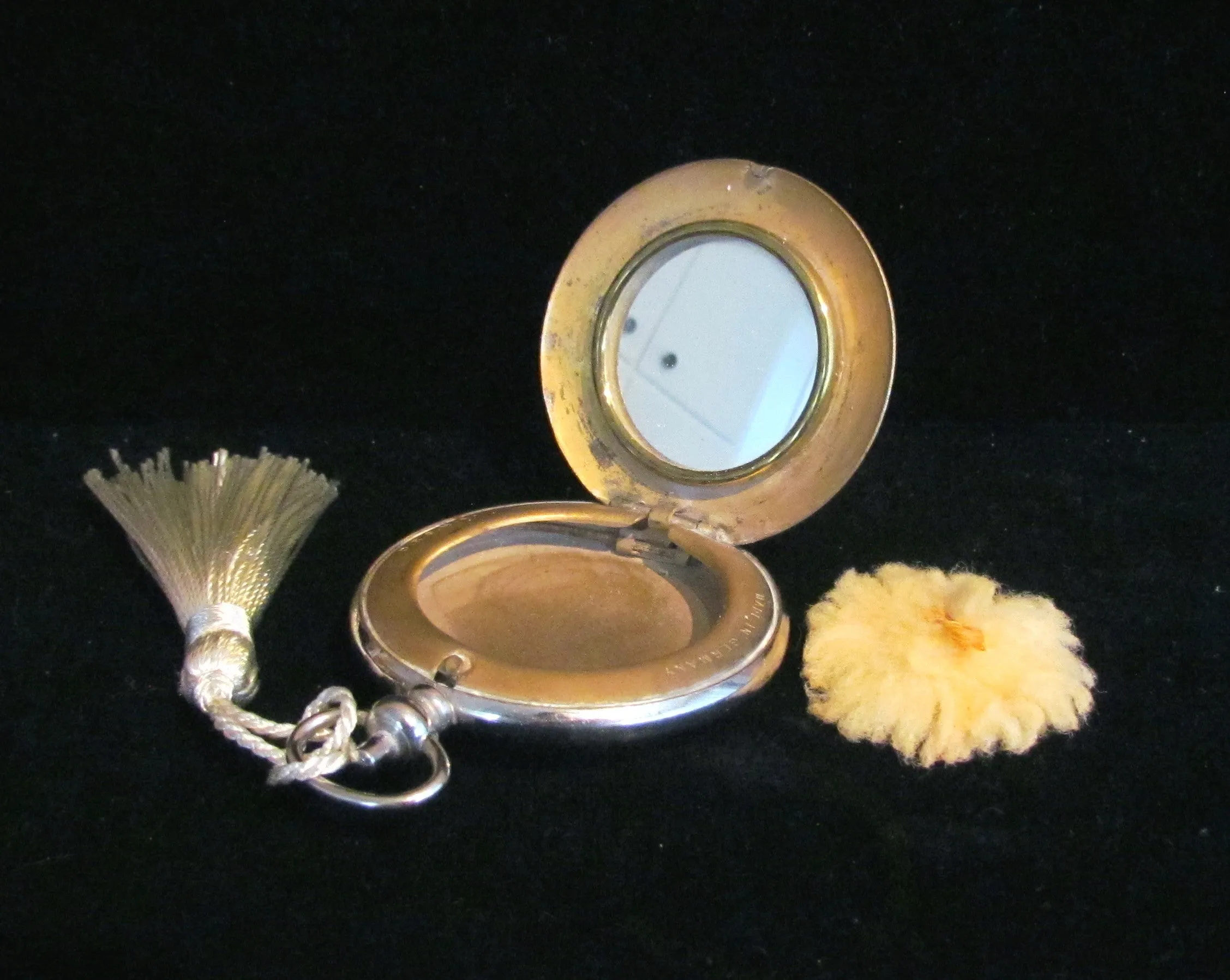 D.R.G.M.a. German Silver Pocket Watch Compact Vintage