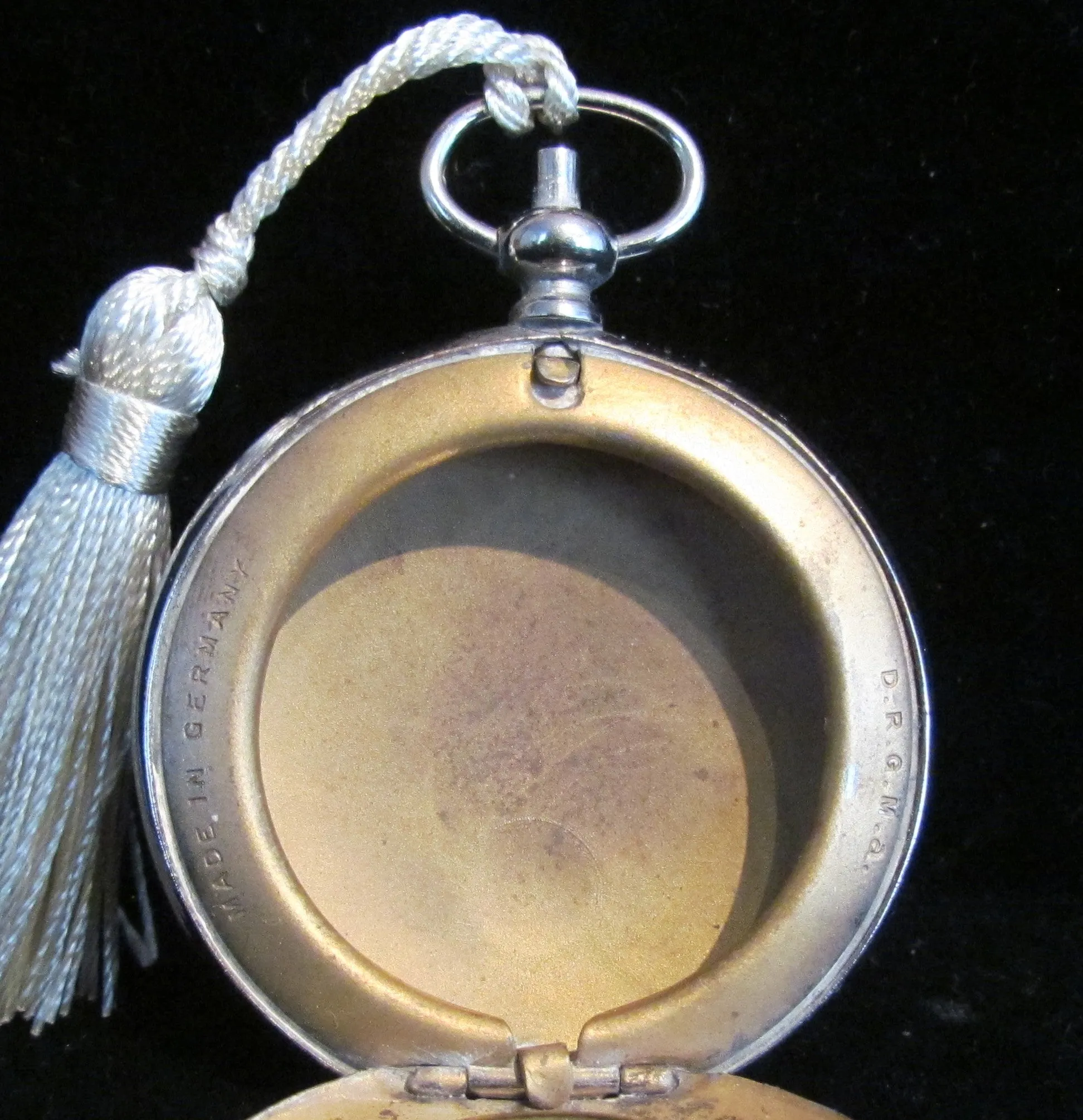 D.R.G.M.a. German Silver Pocket Watch Compact Vintage