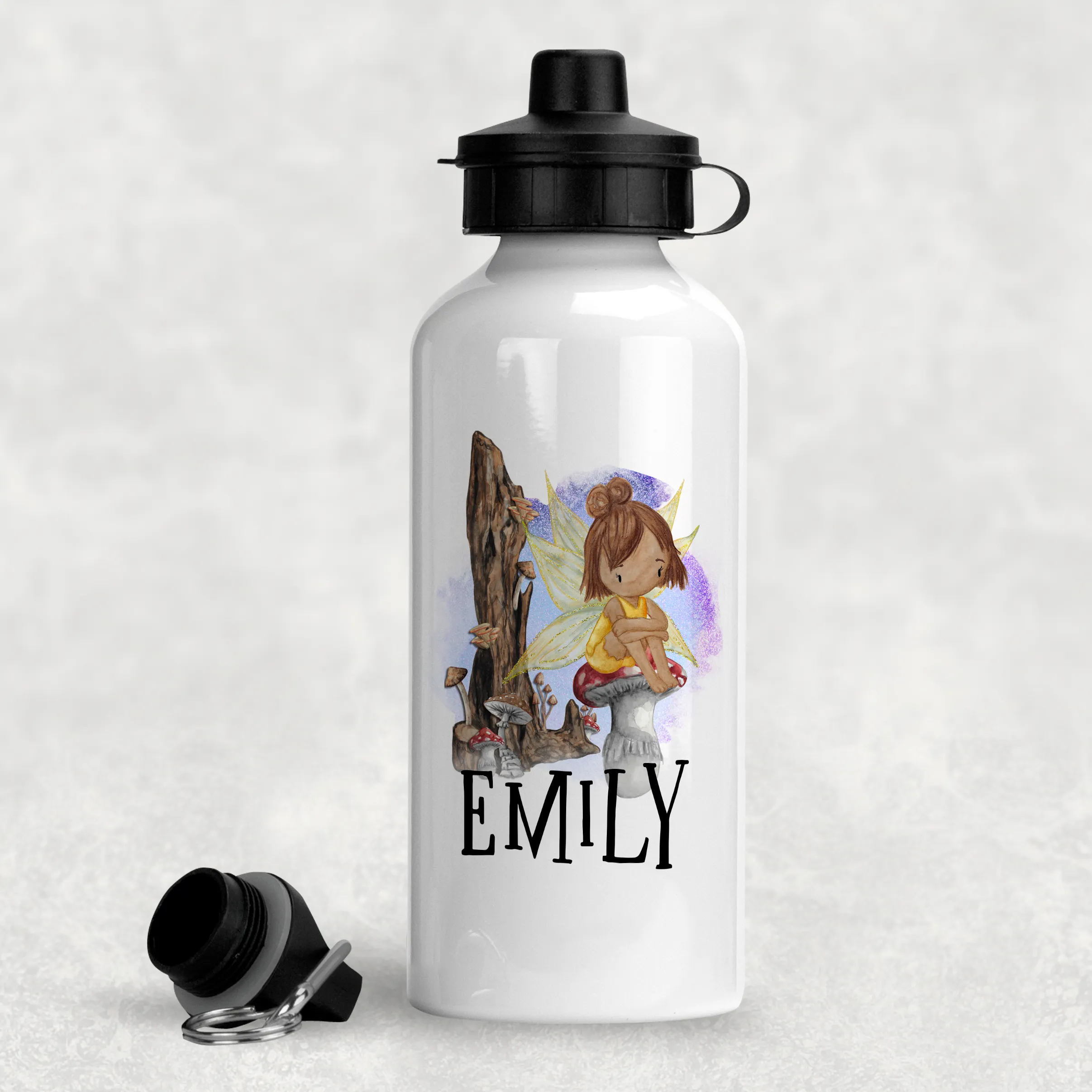 Fairy Toadstool Personalised Aluminium Water Bottle 400/600ml