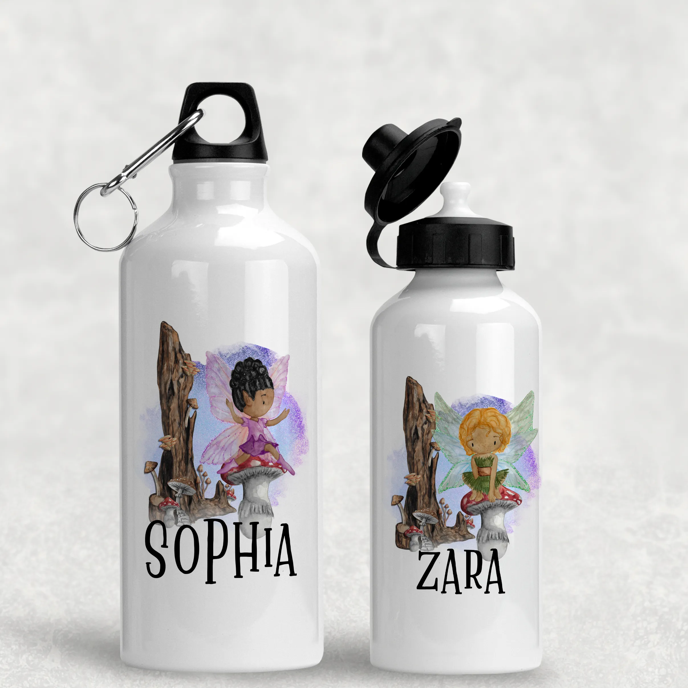 Fairy Toadstool Personalised Aluminium Water Bottle 400/600ml