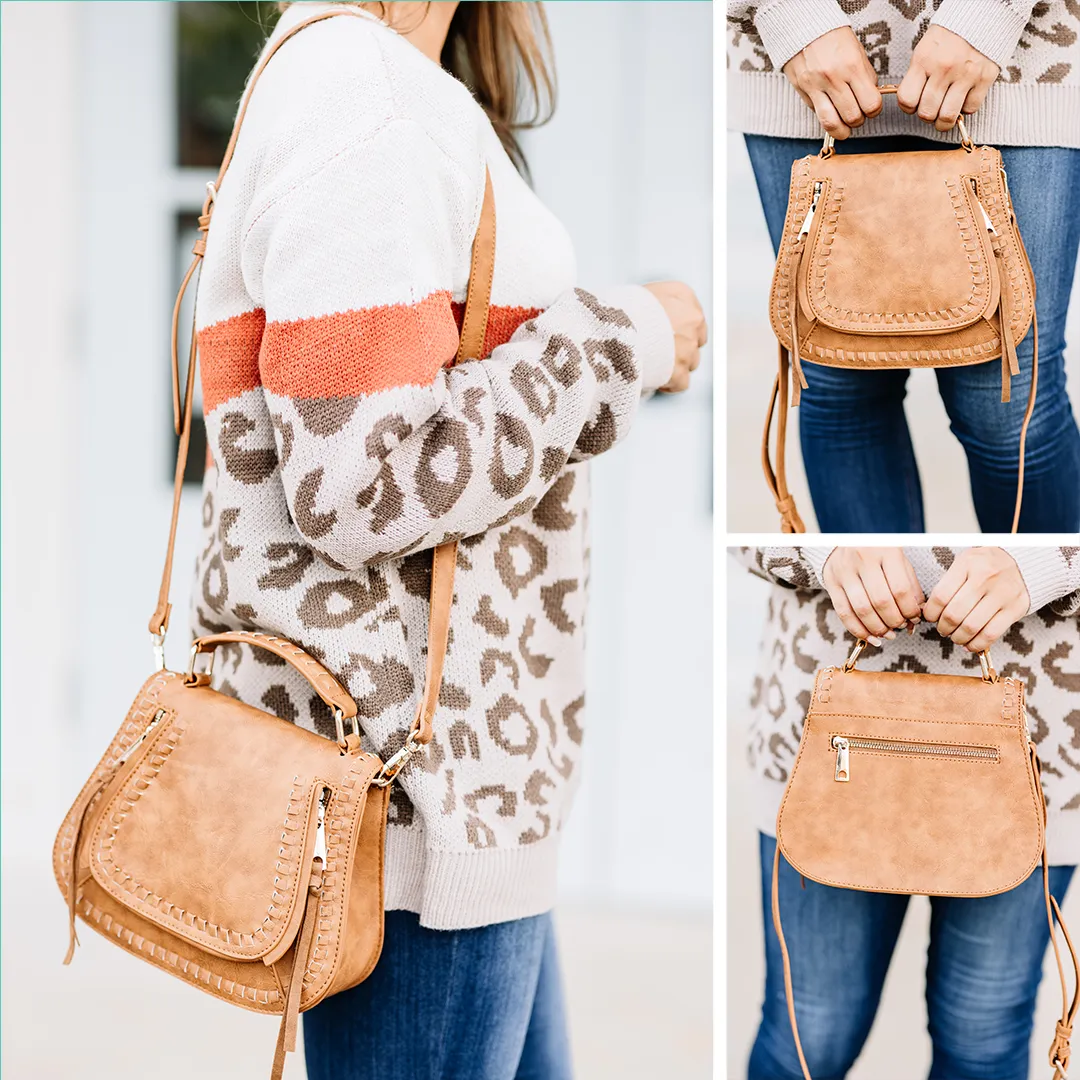 Feels Like Fun Tan Brown Mini Saddle Purse