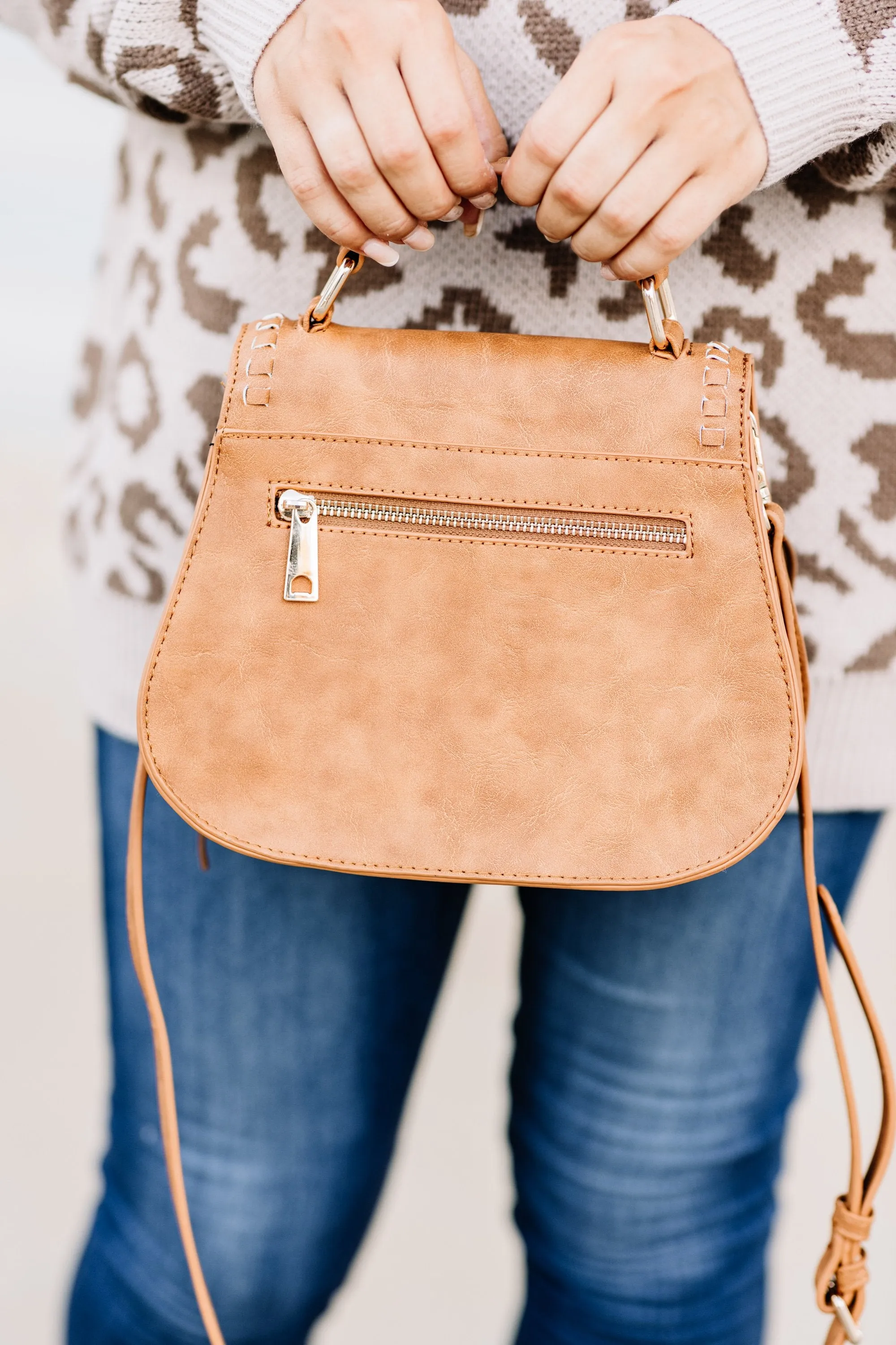 Feels Like Fun Tan Brown Mini Saddle Purse