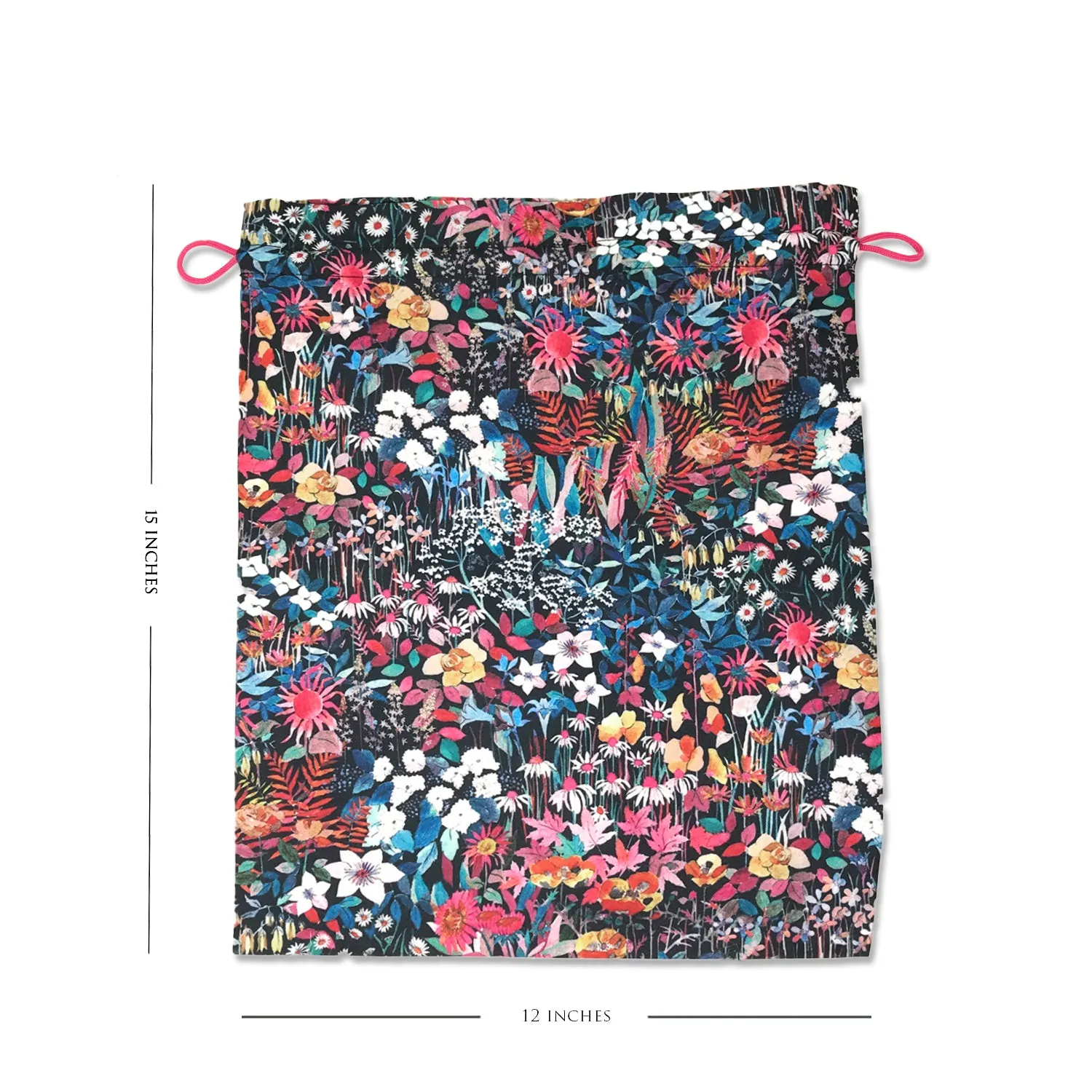 Floral Mosaic Drawstring Pouches