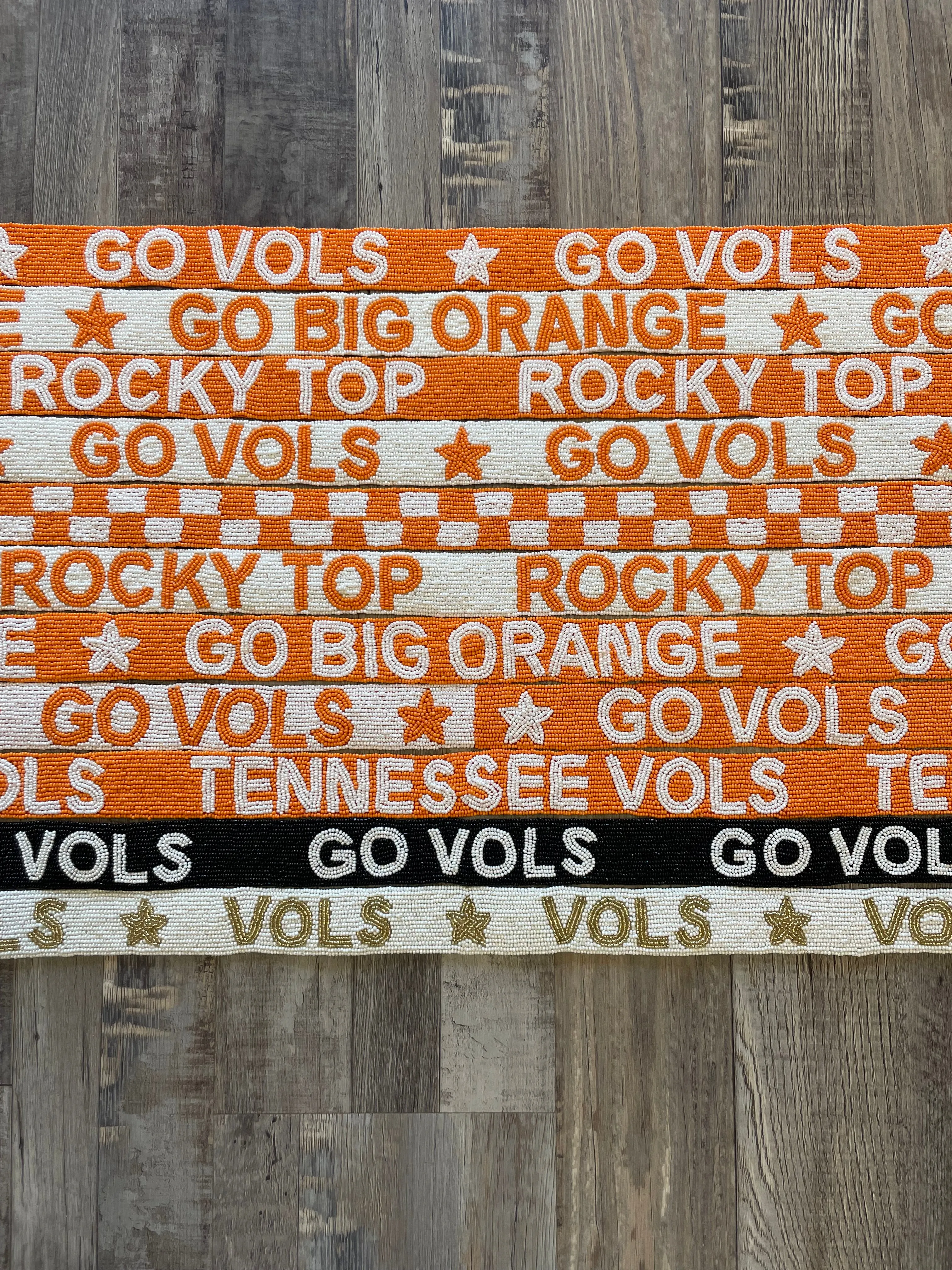 Go Big Orange Beaded Purse Strap - White