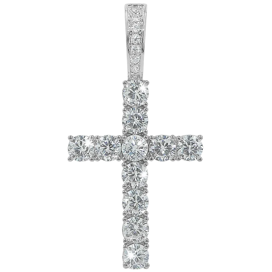Iced Tennis Cross Pendant
