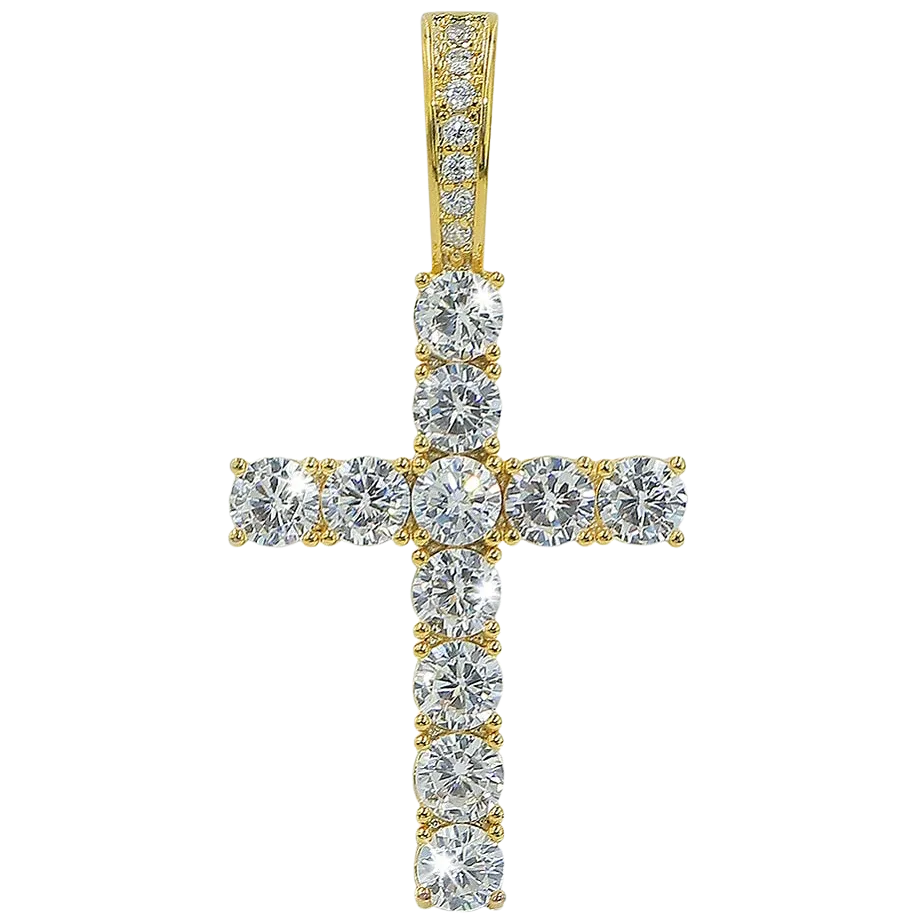 Iced Tennis Cross Pendant