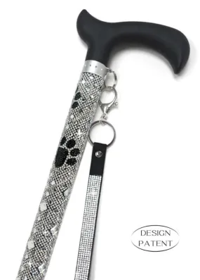 Jacqueline Kent Adjustable Walking Canes - Diamonds In The Ruff Sugar Cane - Silver