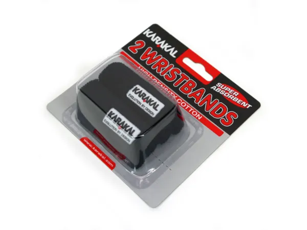 Karakal Super Absorbent Wristbands X2 (Black)