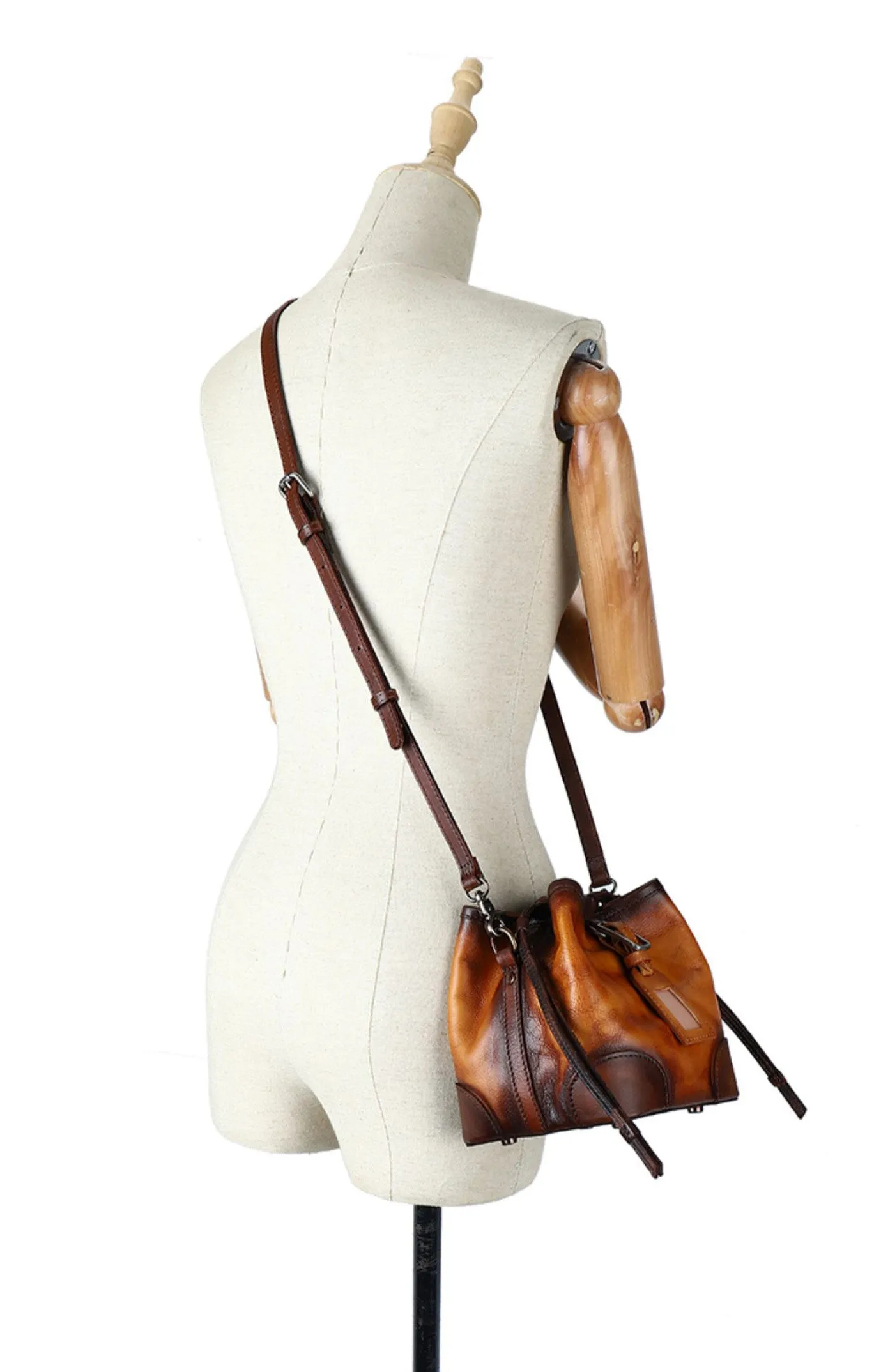 Ladies Shoulder Bucket Bag Leather Crossbody Bag For Women