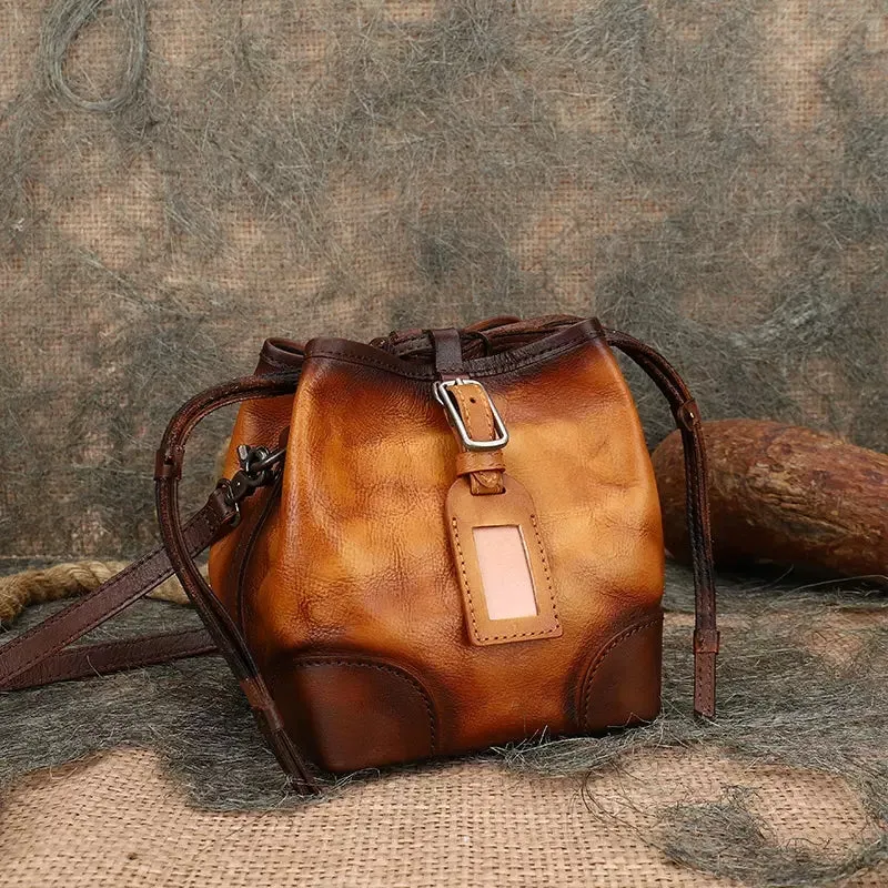 Ladies Shoulder Bucket Bag Leather Crossbody Bag For Women