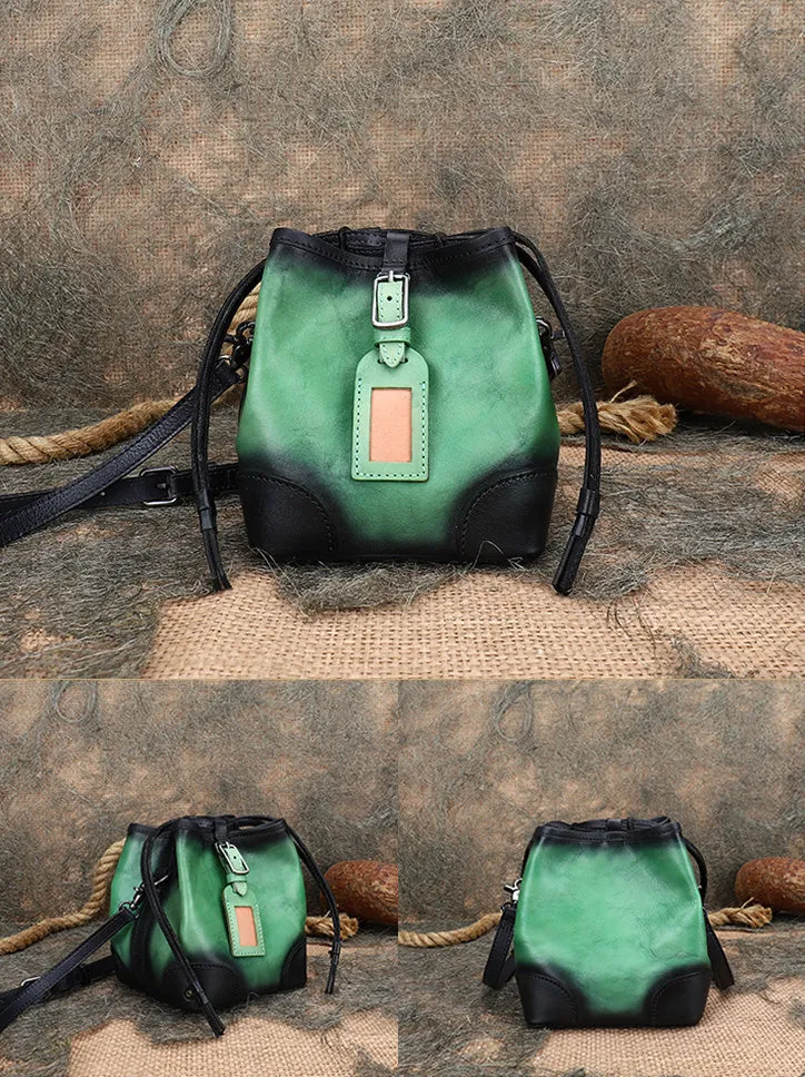 Ladies Shoulder Bucket Bag Leather Crossbody Bag For Women