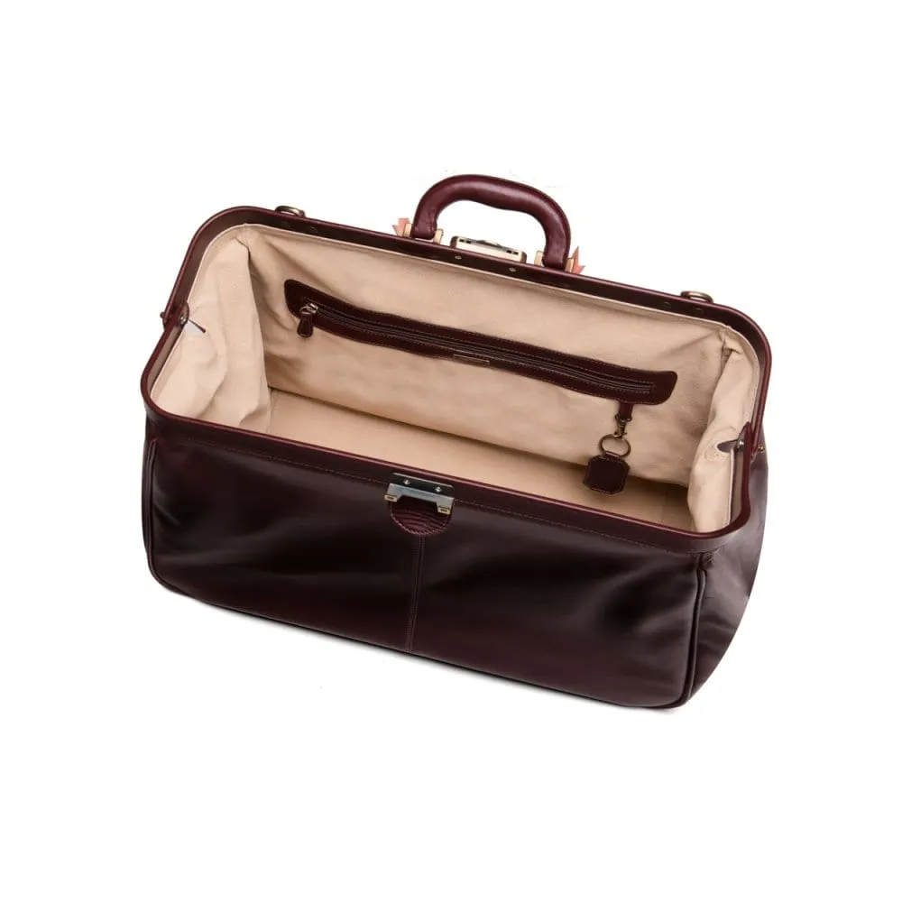 Large Leather Gladstone Holdall - Dark Tan